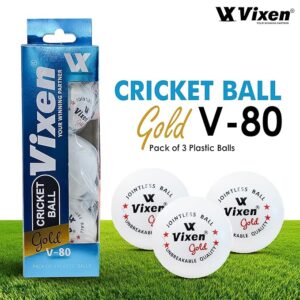 Vixen Gold V-80 Plastic Cricket Ball (Pack of 3)
